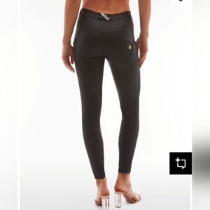 Freddy Wr.up Coated Black Shaping Trouser Leggings Casual Yoga